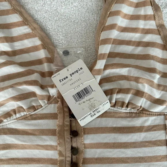 NWT Free People Mylo stripped button down halter top shirt - Picture 4 of 4
